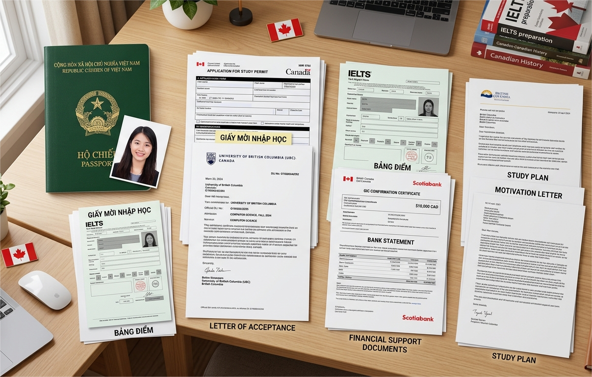Bộ giấy tờ visa du học Canada